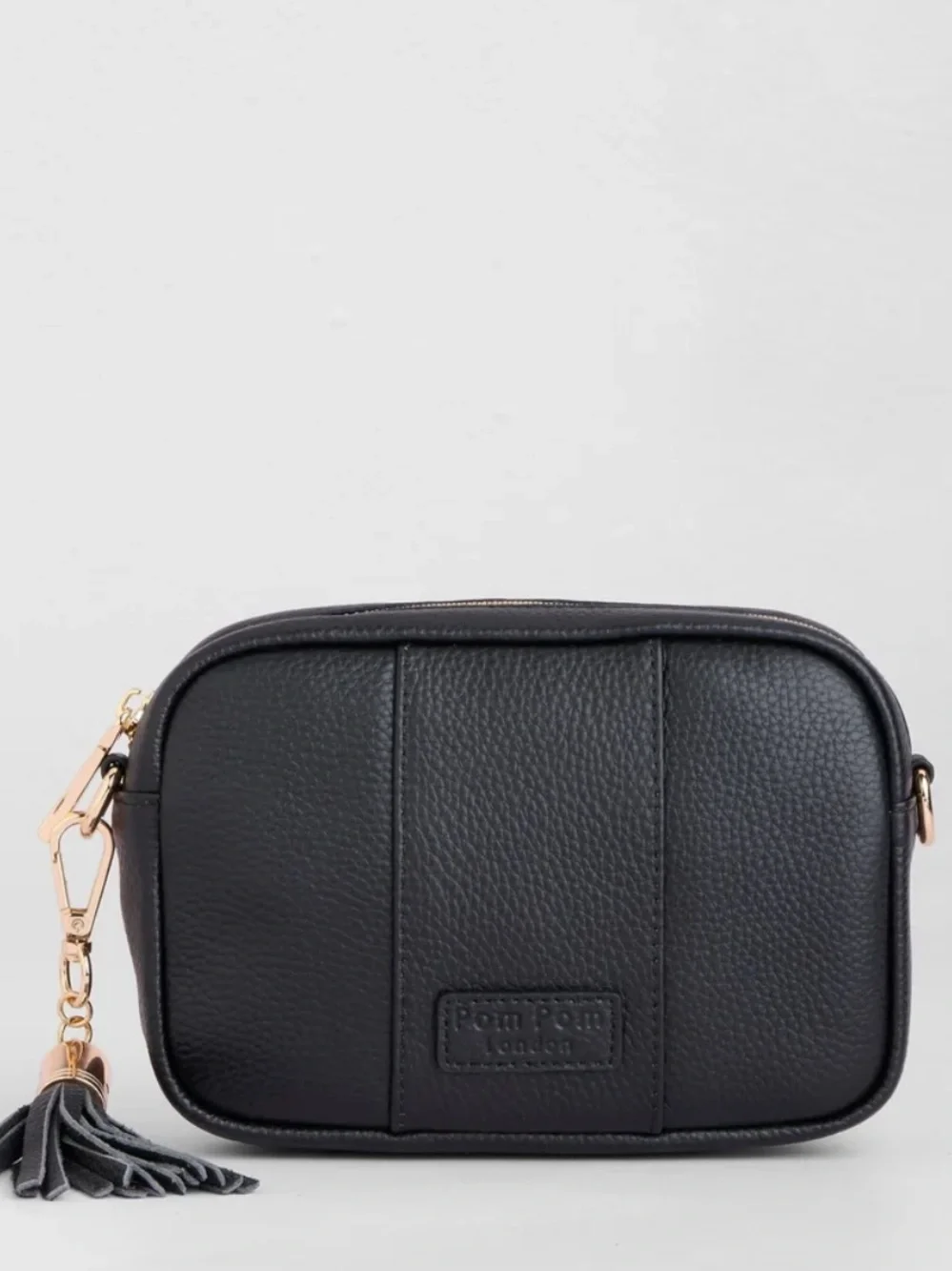 POM POM LONDON CITY MINI CROSSBODY BAG BLACK